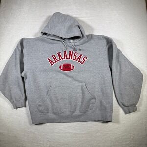 J America Arkansas Razorbacks Pullover Hoodie Sweatshirt XXLarge Grey
